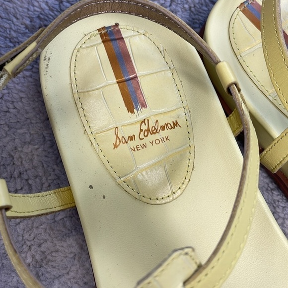 New Sam Edelman Naomi Strappy Thong Sandals Yellow Summer Beach Sz 8 - Picture 9 of 15